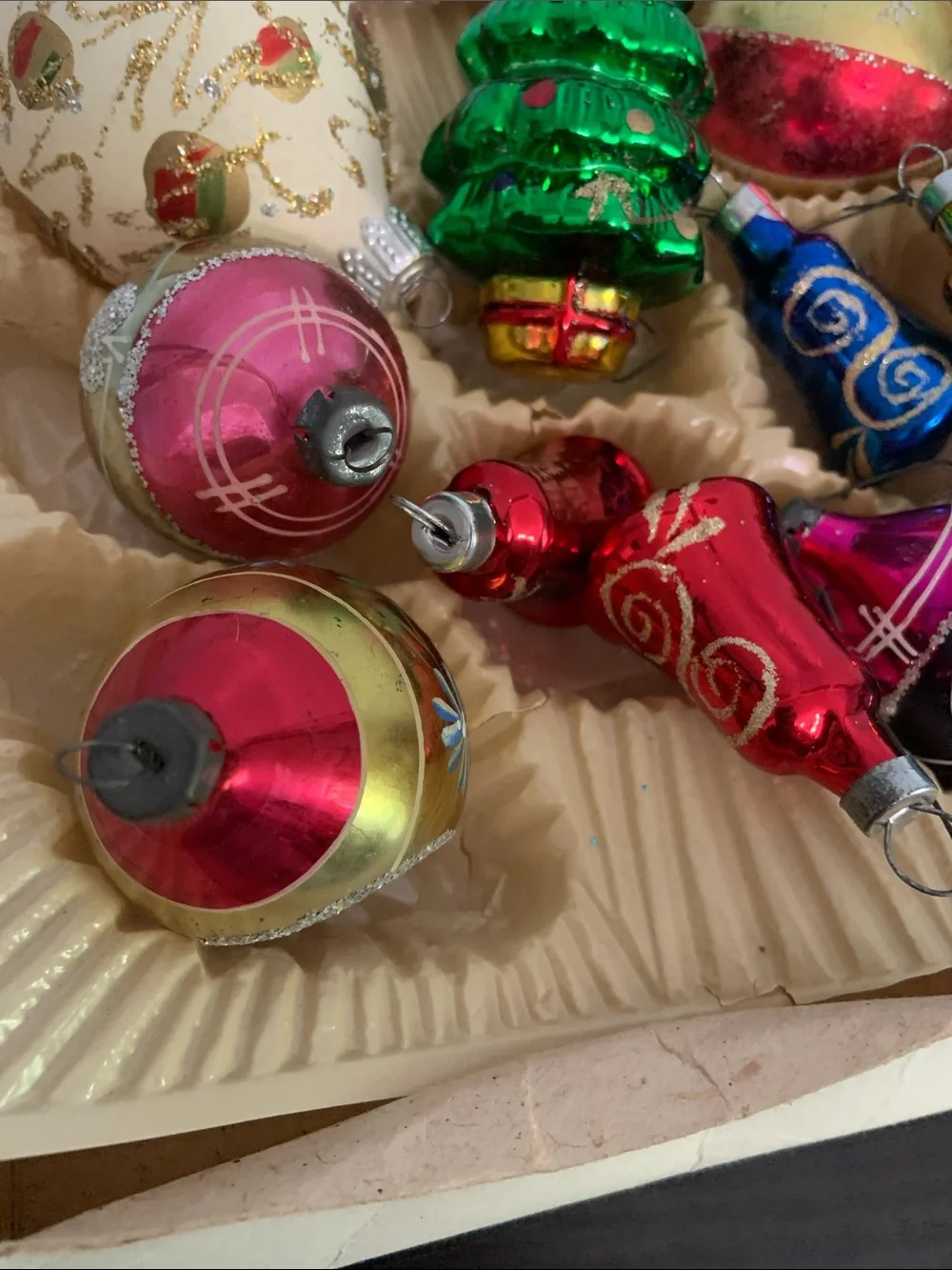 Glass Christmas Ornaments Mixed Lot of 10